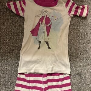 Disney Pink and White Striped Pajama Set